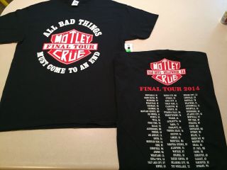 Motley Crue 2014 Concert Final Tour Men Xl Shirt Authentic The Dirt