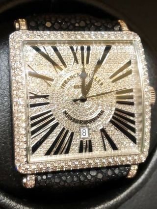 Franck Muller Master Square King 6000 K Sc Dt 18k White Gold With Diamonds Watch