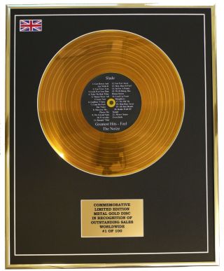 Slade - Greatest Hits - Feel The.  Metal Gold Record Display Commemorative Ltd Ed