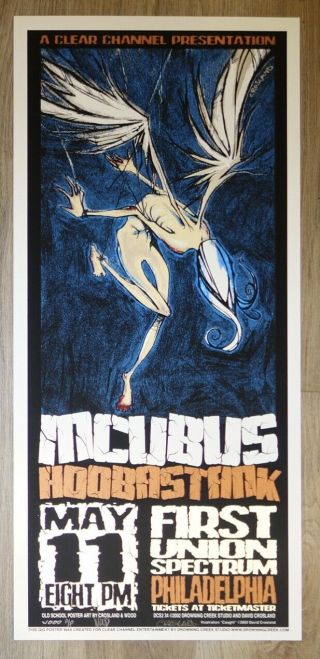 2002 Incubus - Philadelphia Silkscreen Concert Poster Ap By Jeff Wood/crosland