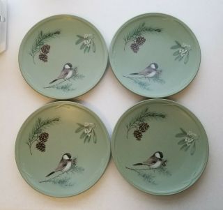 Portfolio By Pfaltzgraff Winterwood Green 11 1/4 Inch Dinner Plates - Set Of 4
