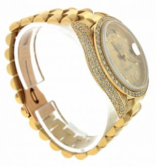 1990 Rolex Day - Date President Double Quickset Diamond 36mm 18238 18K Gold Watch 3