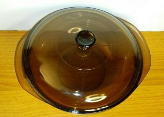 VINTAGE PYREX VISION WARE AMBER BROWN COVERED CASSEROLE DISH 2 L with LID 03 3