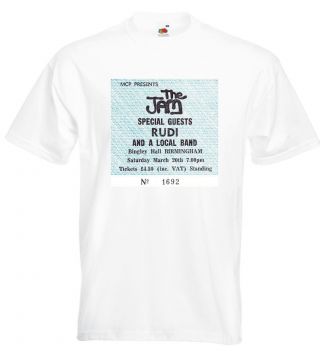 The Jam Concert Ticket T Shirt Bingley Hall Birmingham 1982 Paul Weller