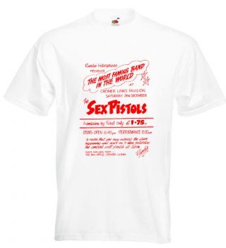 The Sex Pistols Concert Poster T Shirt Cromer Links Pavilion 1977 Johnny Rotten