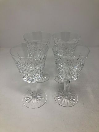Waterford Crystal Lismore Set Of 4 Claret Wine Glasses 5 7/8 "