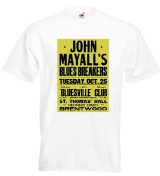 John Mayall Concert Poster T Shirt Bluesbreakers Eric Clapton Peter Green Blues