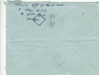 G4010 Singapore 9 October 1957 cancel on 10s Malaya stamp cover UK forces mail 2