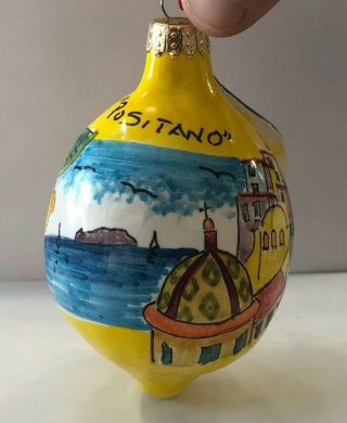 Vietri Pottery - 4 Inch Lemon With Scenery Positano.  Made/painted By Hand - Italy