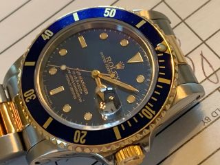 Rolex 16800 40MM 18K/SS Submariner Date Blue Dial Circa 1984 3