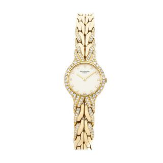 Patek Philippe La Flamme Quartz 23mm Yellow Gold Diamonds Ladies Watch 4816/3j