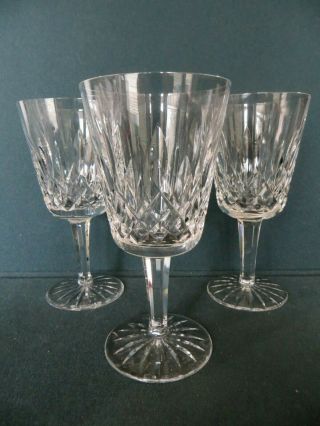Waterford Crystal Lismore Set Of 3 Water Goblets 6 - 7/8 " Older Mark