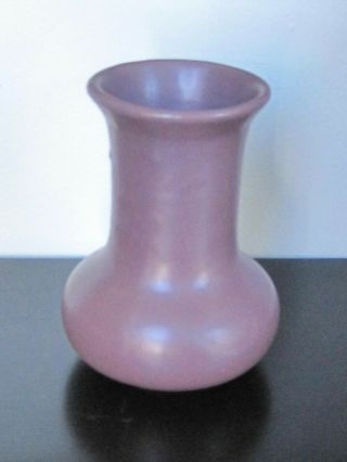 Zanesville Stoneware Pottery Matte Purple Vase 105 Arts Crafts 2