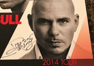 Pitbull & Enrique Iglesias Rare Hand Signed VIP Poster Lithograph 2014 Tour 2