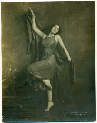 C1916 Signed Publicity Photo Sibylla Bowhan ? Philadelphia Actress Singer Gypsy