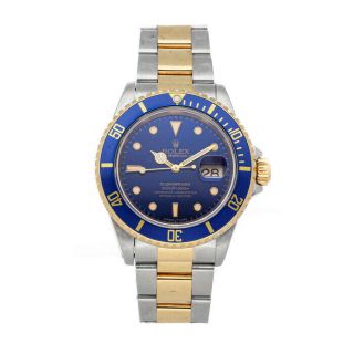 Rolex Submariner Auto Steel Yellow Gold Mens Oyster Bracelet Watch Date 16613