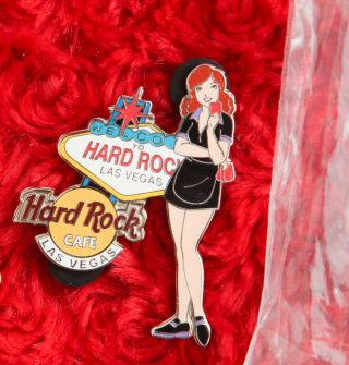Hard Rock Cafe Pin Las Vegas Girl Of Rock Welcome To Neon Sign Fabulous Hat Logo
