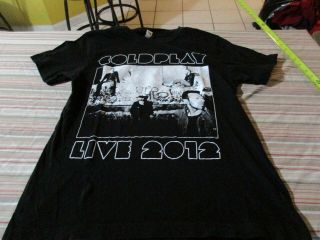 Coldplay Live 2012 Black Tour T Shirt Size S