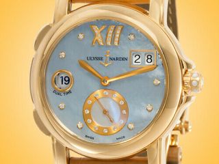 Ulysse Nardin Gmt Big Date Ladies Automatic 18k Rose Gold Watch 246 - 22/392