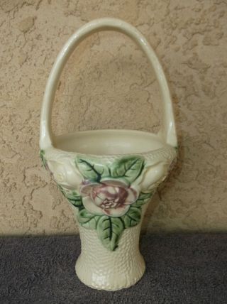 Vintage Roseville Pottery " Rozane 1917 " Basket 11 " Ex Cond Arts & Crafts