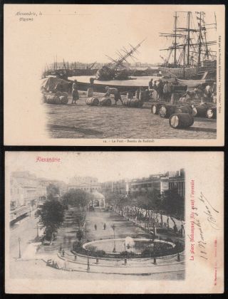 Egypt 1900/03 Old 2 Postcards From Alexandria