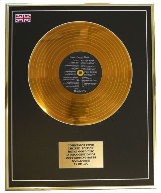 Snoop Doggy Dog - Doggystyle Metal Gold Record Display Commemorative Ltd Edition