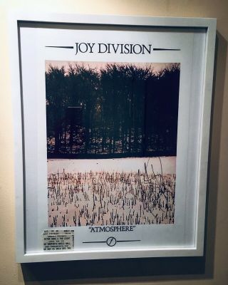 Signed Peter Hook Joy Division Atmosphere Poster Framed 17 X 21 W.  Ticket