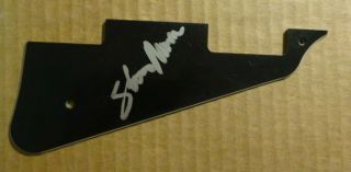 Autographed Steve Morse Signed Black Les Paul Guitar Pick Guard Deep Purple