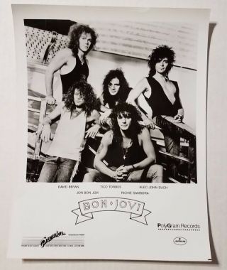 Bon Jovi - Vintage Record Label Photo - 1980 