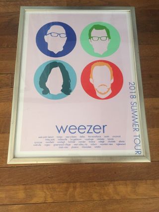 Framed Weezer 2018 Concert Summer Tour Poster 18x24