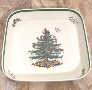 Spode Christmas Tree 11 " Square Oven To Table Casserole Baking Dish Bowl