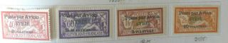 Syria 1922 Set Of 4 French Stamps O/p Poste Par Avion & Value Mlh