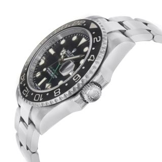 Rolex GMT - Master II Black on Black Green Hand Steel Automatic Mens Watch 116710 3