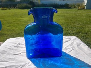 Blenko Cobalt Blue Art Glass 8 - 1/4 " Water Bottle