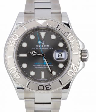 UNWORN 2019 Rolex Yacht - Master Rhodium 116622 Steel Platinum Blue 40mm Watch 3