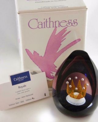 Caithness Limited Edition Paperweight Royale Box & Cert