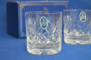 2 Royal Doulton Georgian Whisky Rummers - Crystal Glass Tumblers - Webb Corbett