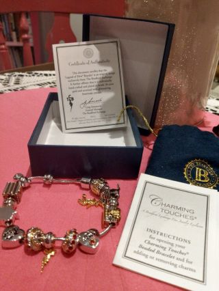 Legend Of Elvis Presley Charm Bracelet,  Bradford Exchange,  13 Charms As