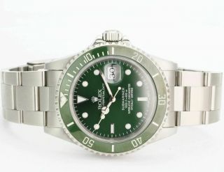 Rolex Men ' s Watch 40mm Submariner 16610 Stainless Steel Green Dial & Insert 2