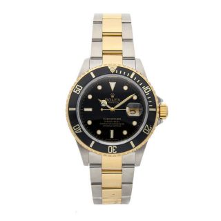 Rolex Submariner Date Auto 40mm Steel Yellow Gold Mens Watch Bracelet 116613ln