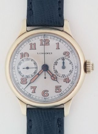 Longines 14k Gold Single Pusher Chronograph 13.  33z Movement From 1920 