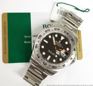 Rolex Explorer II 216570 Mens Steel Orange Hand Watch w Box Paper Tags 2