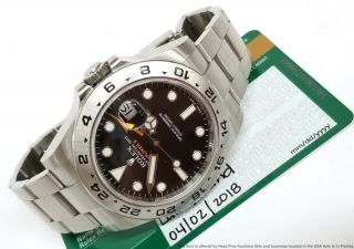 Rolex Explorer II 216570 Mens Steel Orange Hand Watch w Box Paper Tags 3
