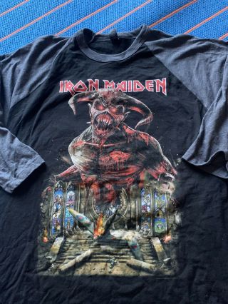 Iron Maiden Legacy Of The Beast Jersey Tour Shirt L 100 Authentic (cd Lp Eddie