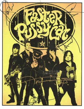 Faster Pussycat Band Real Hand Signed 8.  5x11 " Photo 4 Taime Downe,  4