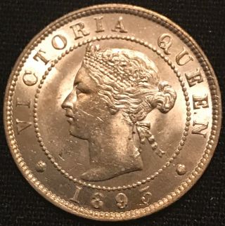 1893 Jamaica 1/2 Penny Coin,  Queen Victoria,  Au,