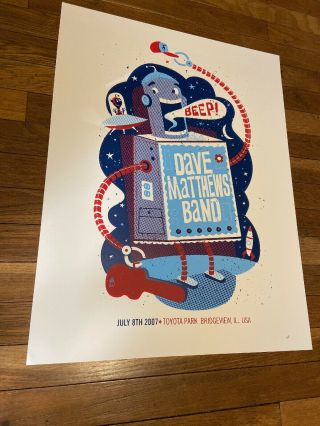 2007 Dave Matthews Band Bridgeview Chicago Robot Concert Poster 7/8 Toyota Park
