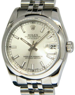 Rolex Datejust 31 Steel Silver Dial Jubilee Bracelet Midsize Ladies Watch 178240