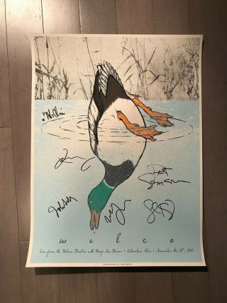 Wilco Signed Concert Poster Screen Print 18 " X24 " Columbus Gig Poster Jeff Tweedy