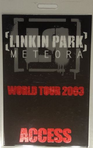 Linkin Park - Access Laminated Backstage Pass - Meteora - World Tour - 2003